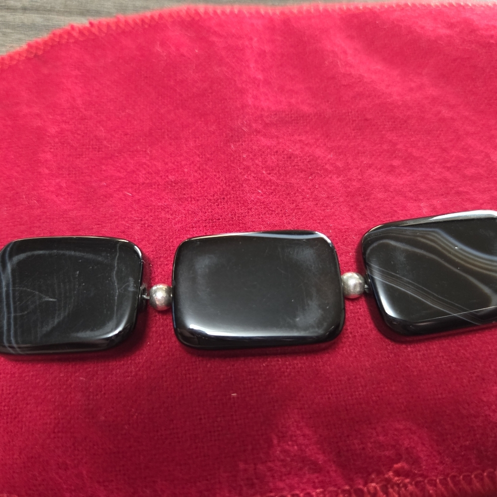 Real Black Onyx Stone Bracelet - Picture 4 of 6